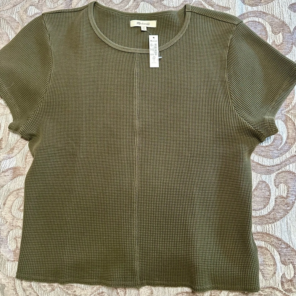 Madewell Green Boxy Crop Short Sleeve Tee